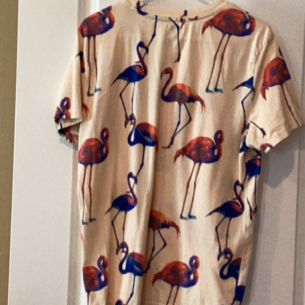 Flamingo Print Cream Shirt 2 piece set - Picture 6 of 9